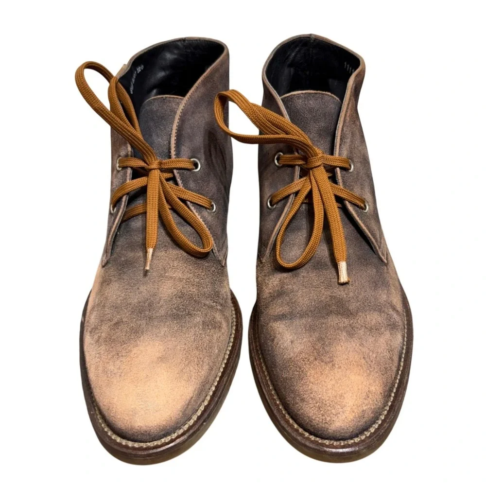 Donald J Pliner Eliot Chukka Boots Men's 8.5M Brown Distressed Suede Italy Boots